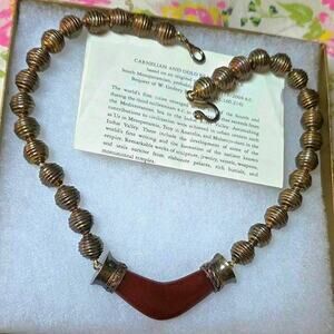 Vintage Carnelian and Gold Bead Necklace (Metropolitan Museum Reproduction)
